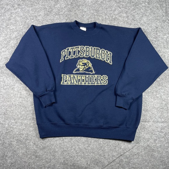 Hanes Other - VTG Pittsburgh Panthers Sweatshirt Mens XL Navy Hanes Heavyweight Pitt Crewneck